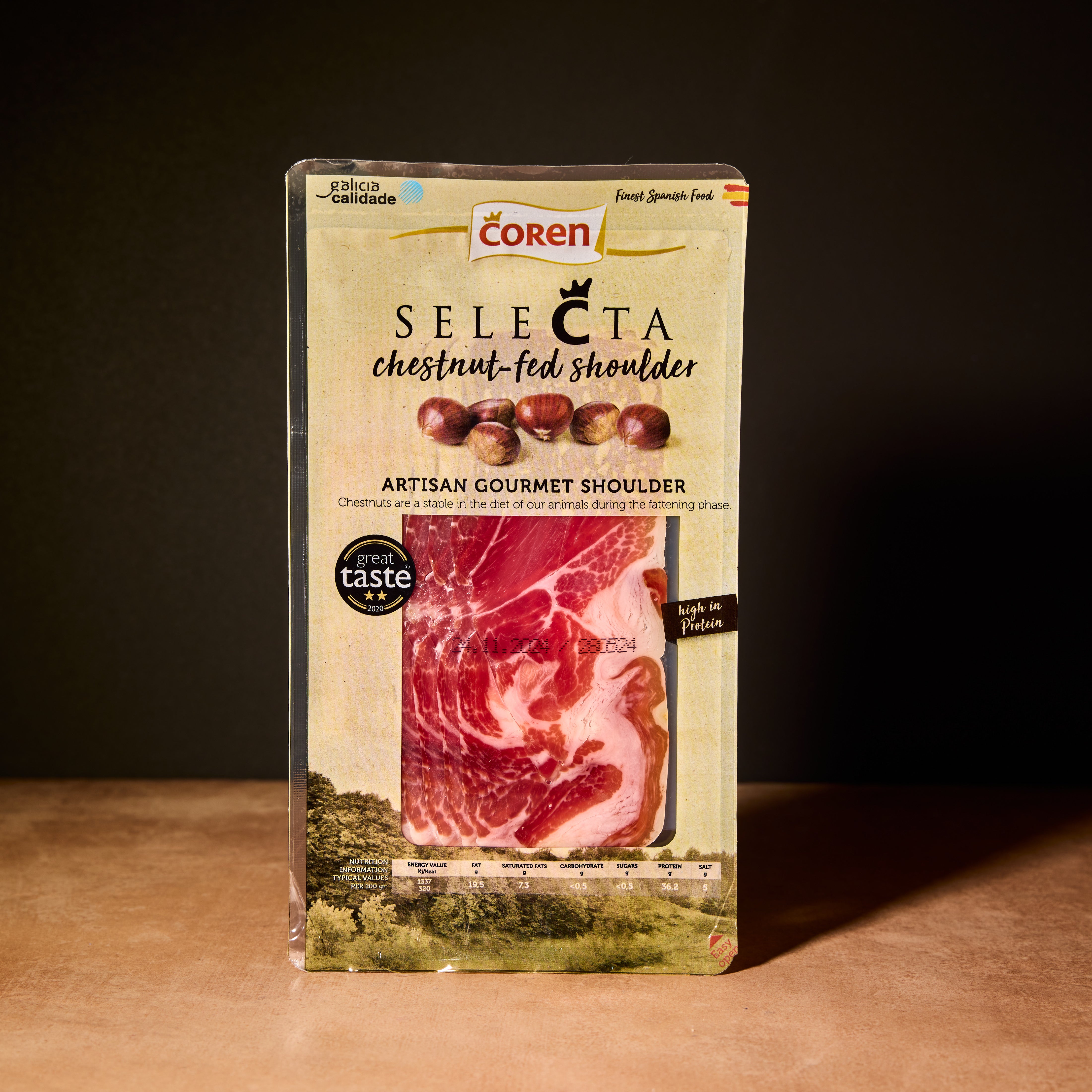 Coren chestnut-fed ham, 80g pack